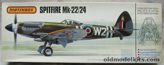 Matchbox 1/32 Spitfire Mk.22 / 24  RAF or Egyptian Air Forces, PK-501 plastic model kit